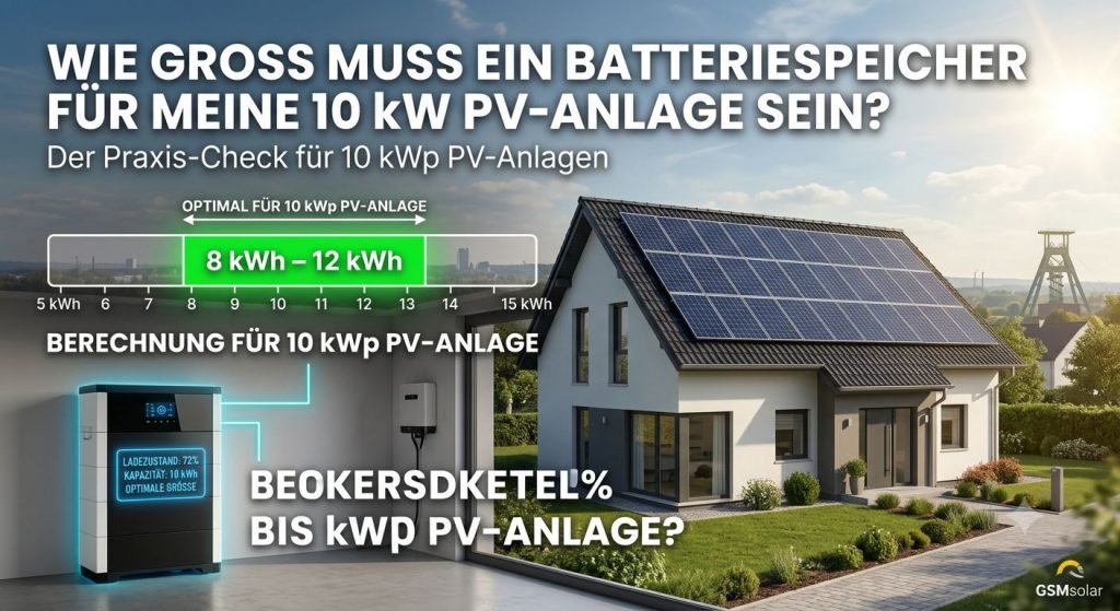 Speichergröße zu einer PV Anlage Bergkamen